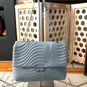 Betsy Johnson Powder Bluish Gray Quilted Purse